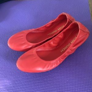 Tory Burch Red Edie flat size 8.5, worn once